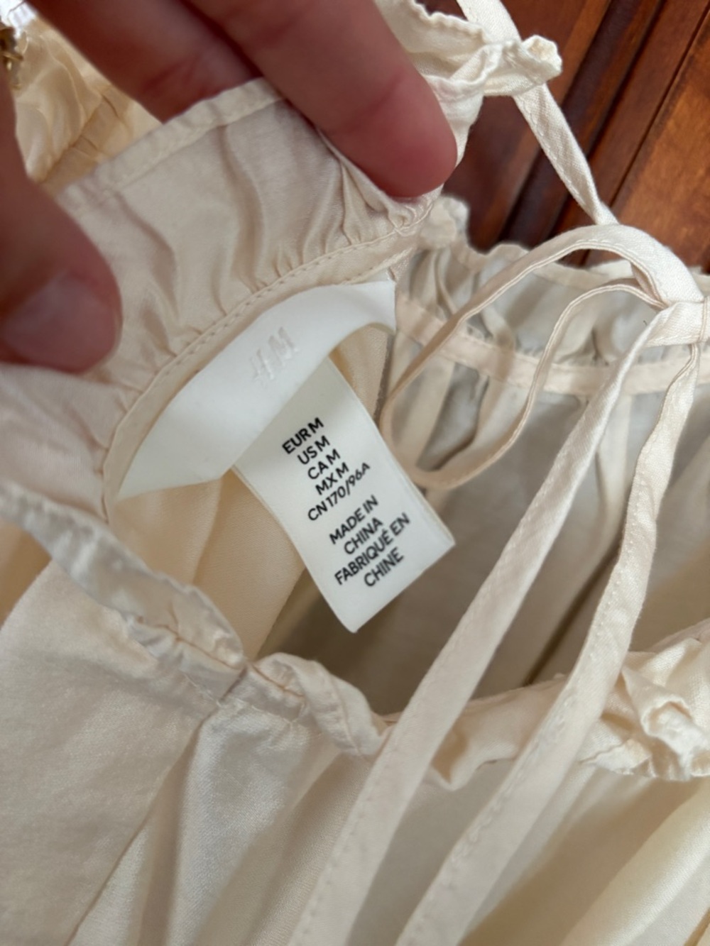H&M Cream Ruffle-Trim Spaghetti Strap Camisole - Picture 4 of 4